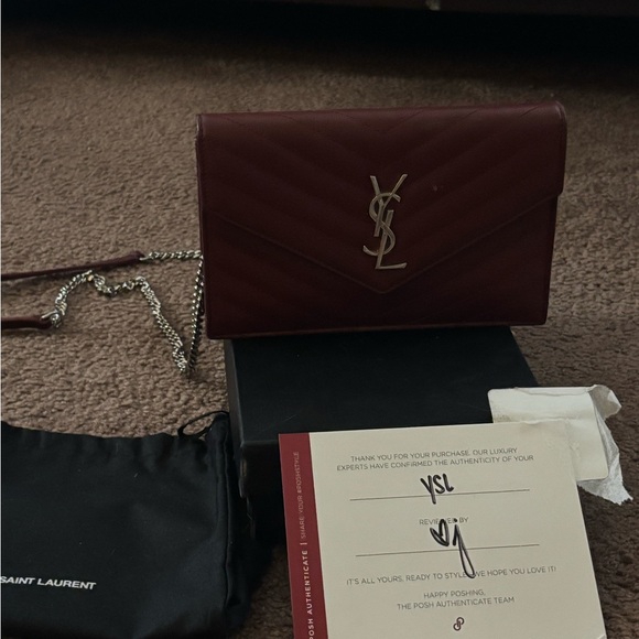 YSL Authentic Burgundy Crossbody - Picture 3 of 8